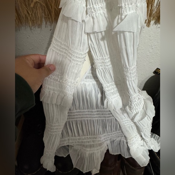 Commense White Ruffled Dress - Picture 4 of 10